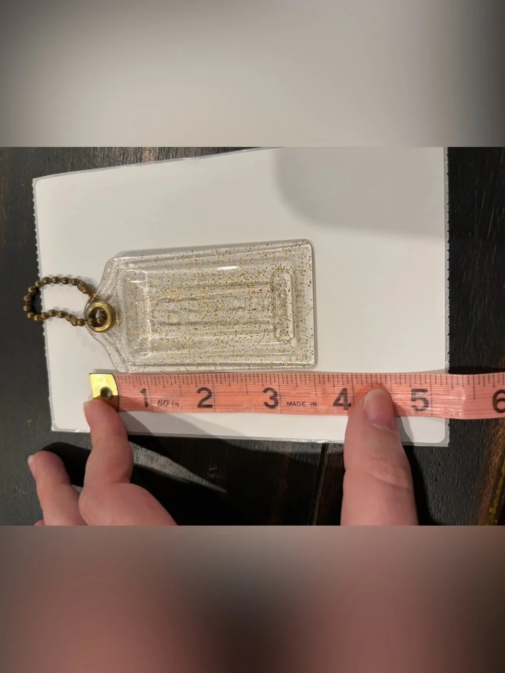 Coach Poppy Gold Glitter Hangtag